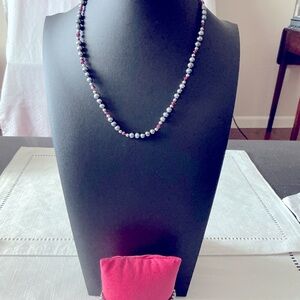 Black Pearl Garnet Necklace and Bracelet
